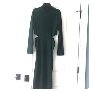 Emerald green cutout dress